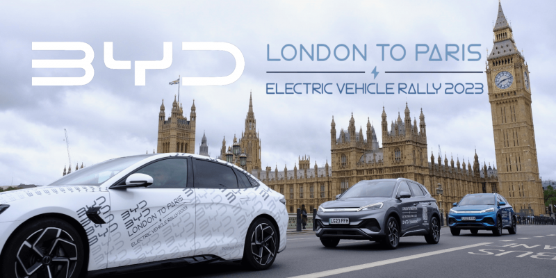 BYD the Official Partner for London - Paris EV Rally 2023